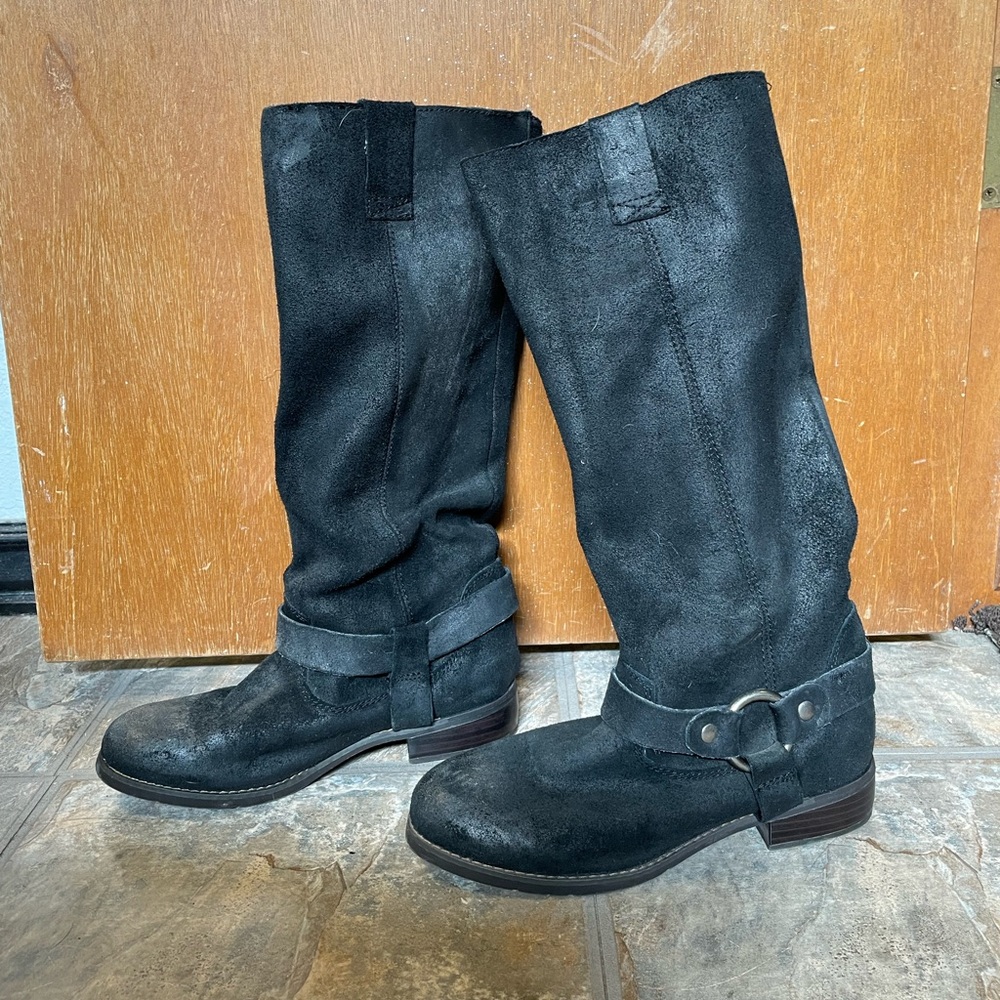 Dolce Vita oiled suede leather harness boots